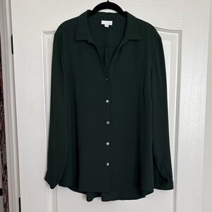 J. Jill Deep Green Button Down Shirt